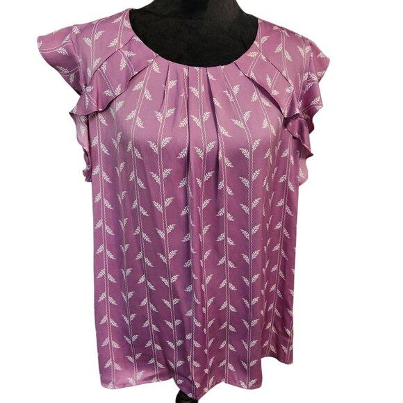 NWT Liz Claiborne Orchid Leaves Blouse Size XL - Picture 3 of 5